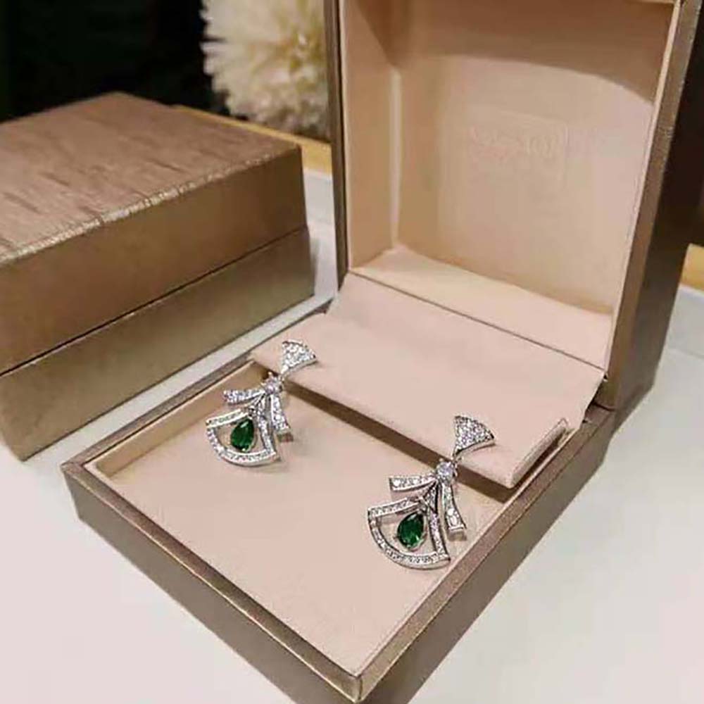 Bvlgari Women Divas Dream 18 KT White Gold Openwork Earrings - image 5