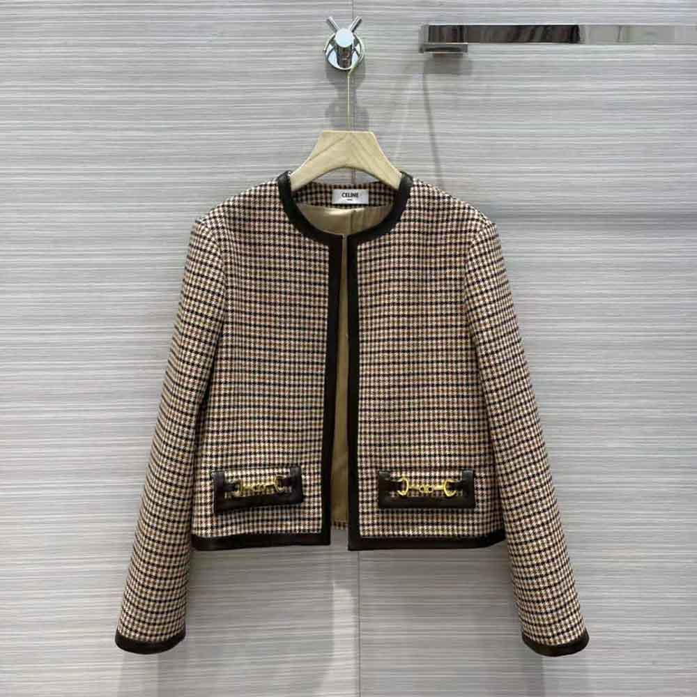 Close-up detail of signature buttons on Celine Women Chasseur Jacket