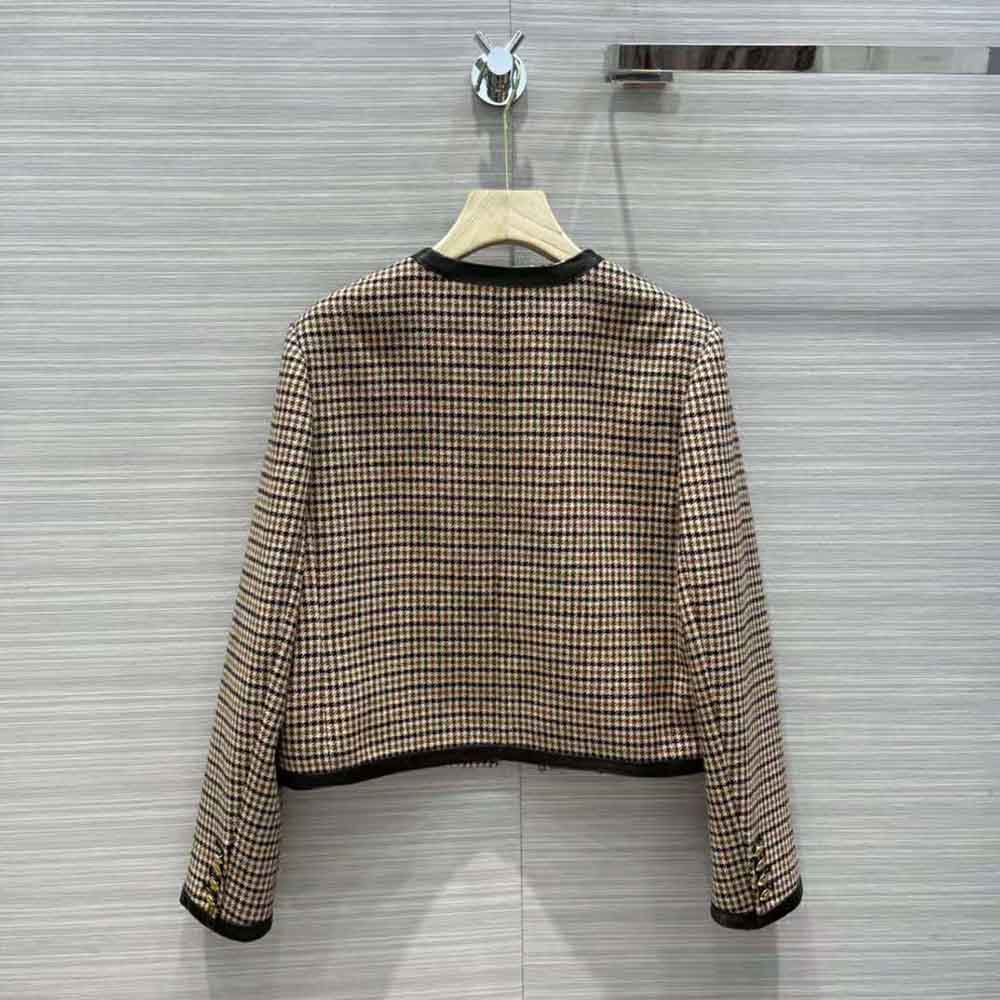 Side angle showing tailored silhouette of Celine Women Chasseur Jacket