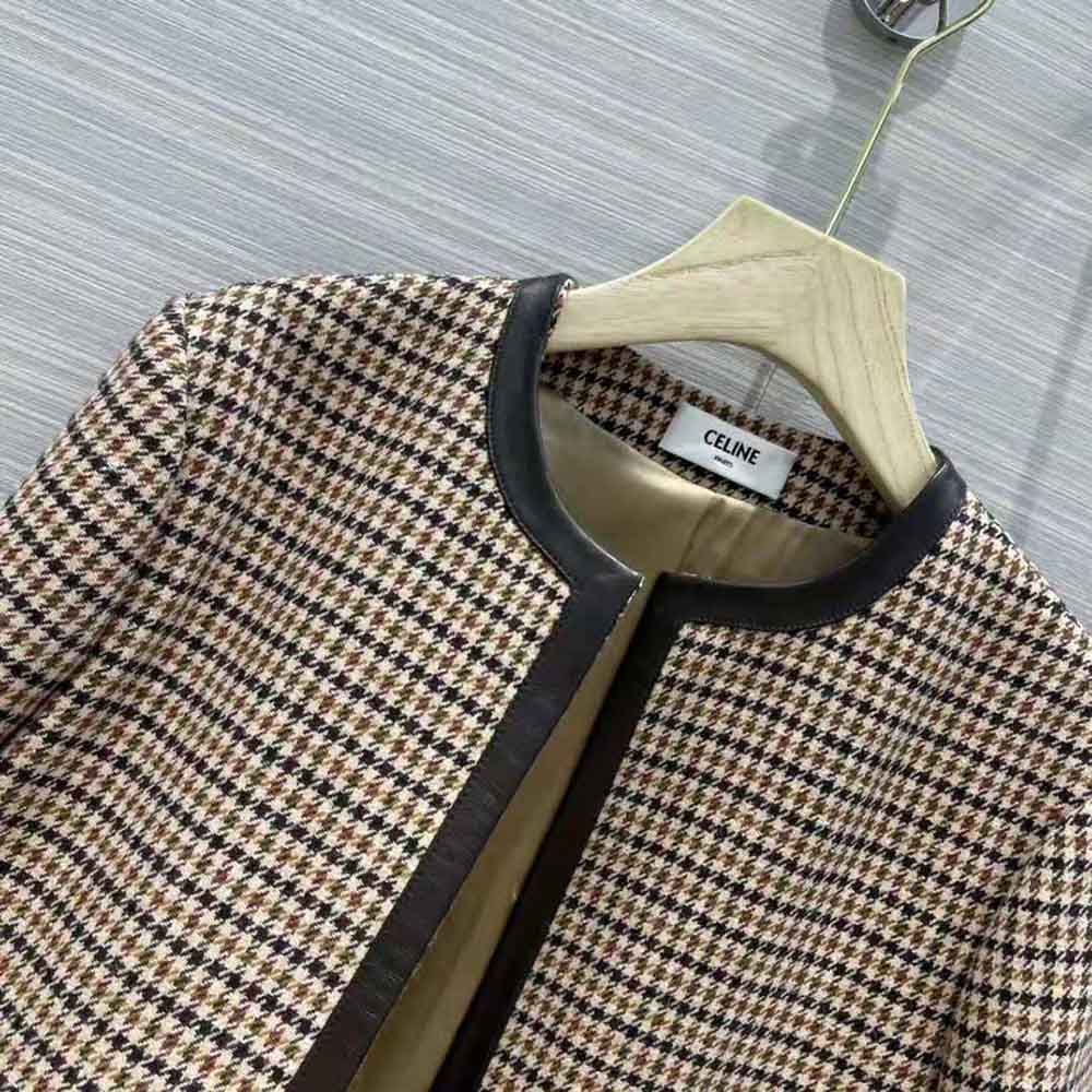 Celine Women Chasseur Jacket in Houndstooth Wool - image 5