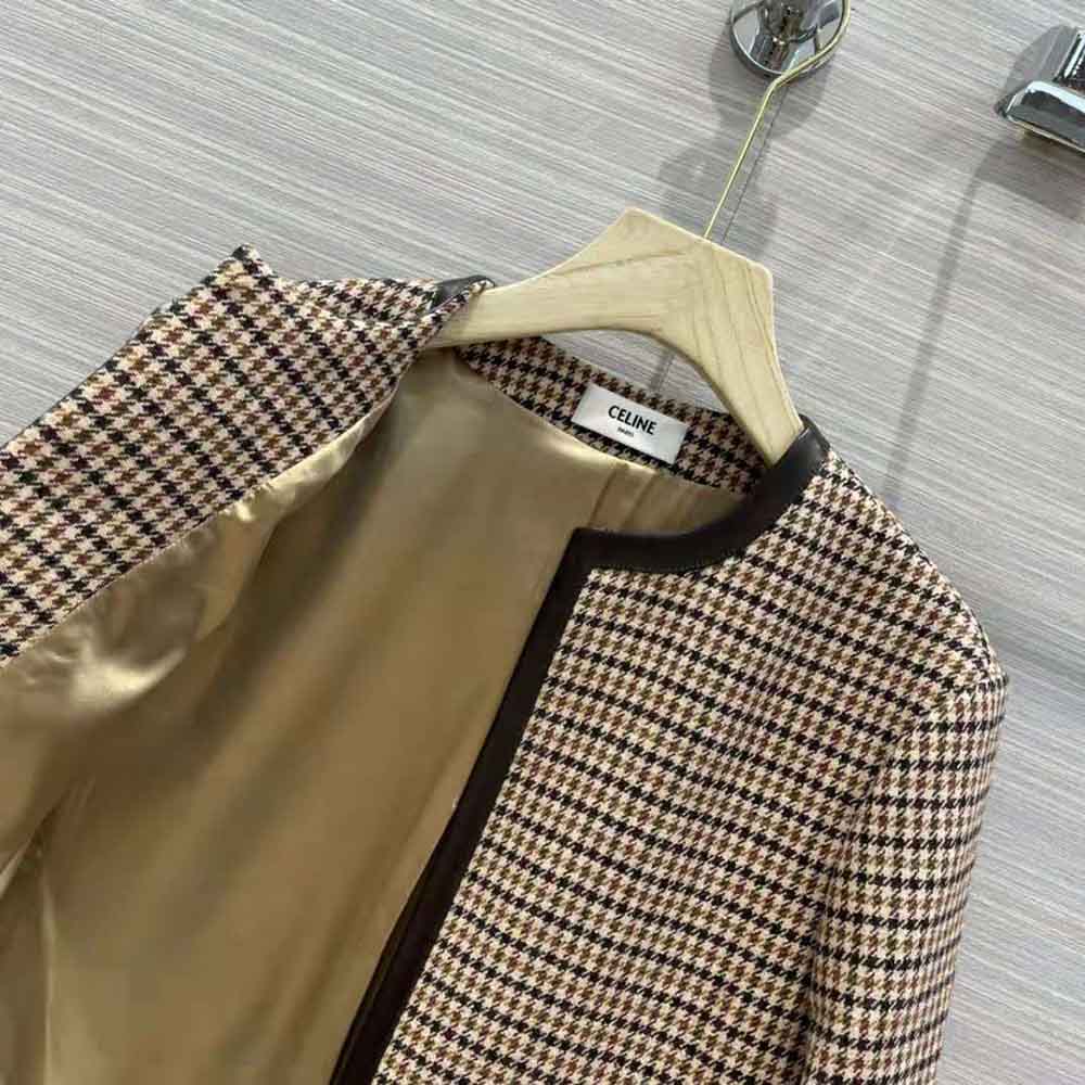 Celine Women Chasseur Jacket in Houndstooth Wool - image 6