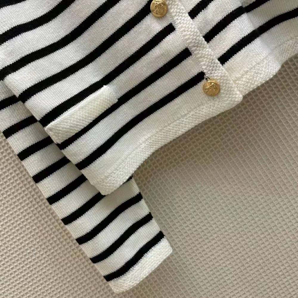 Celine Women Chasseur Jacket in Striped Wool - image 8