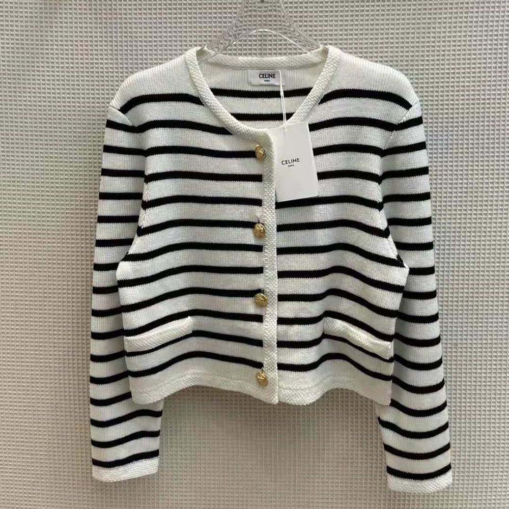 Celine Women Chasseur Jacket in Striped Wool - image 2