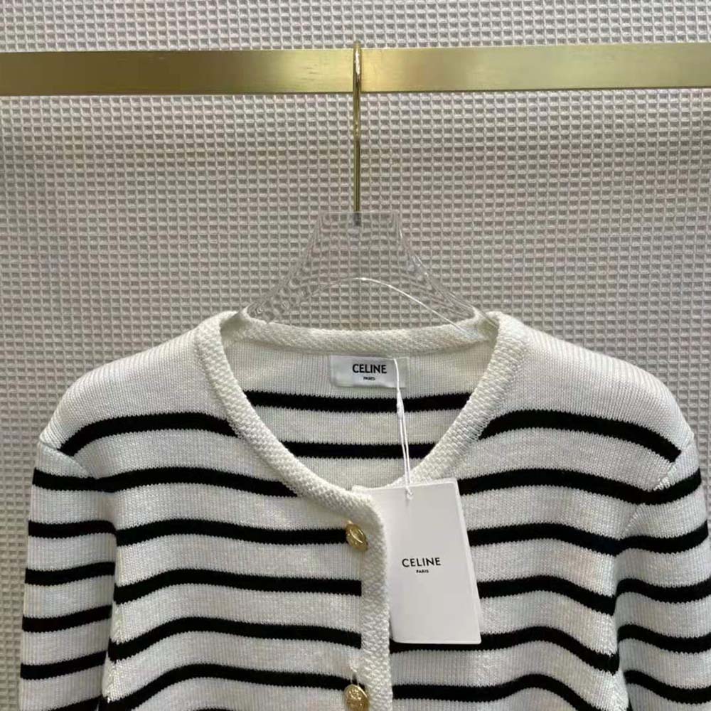 Celine Women Chasseur Jacket in Striped Wool - image 4