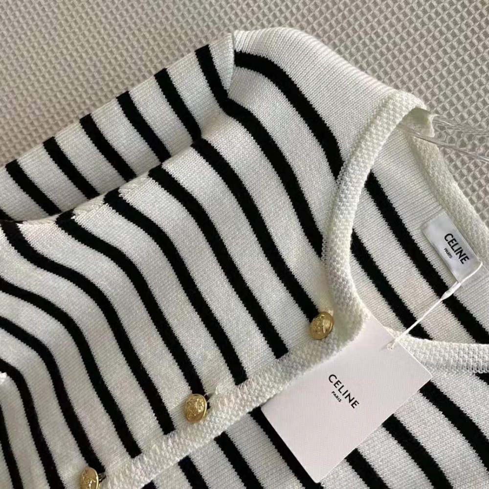 Celine Women Chasseur Jacket in Striped Wool - image 6