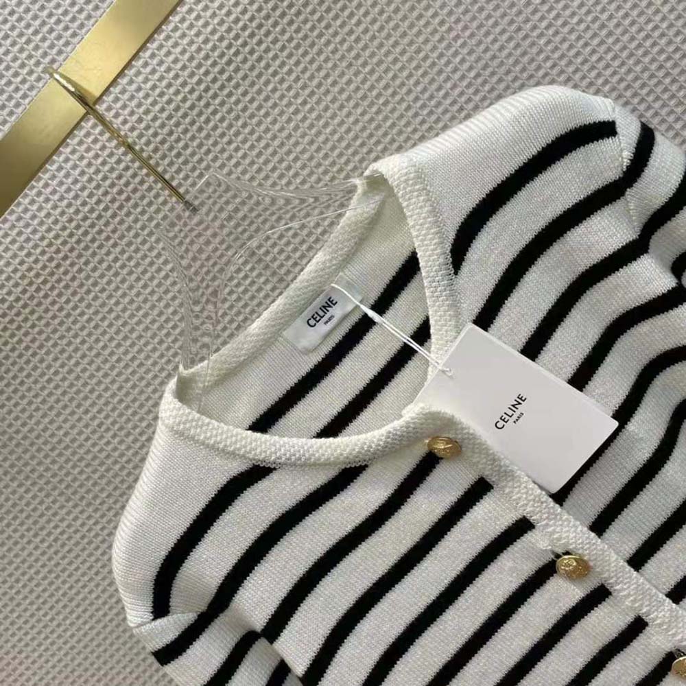 Celine Women Chasseur Jacket in Striped Wool - image 5