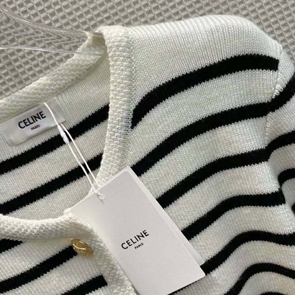Celine Women Chasseur Jacket in Striped Wool - image 7
