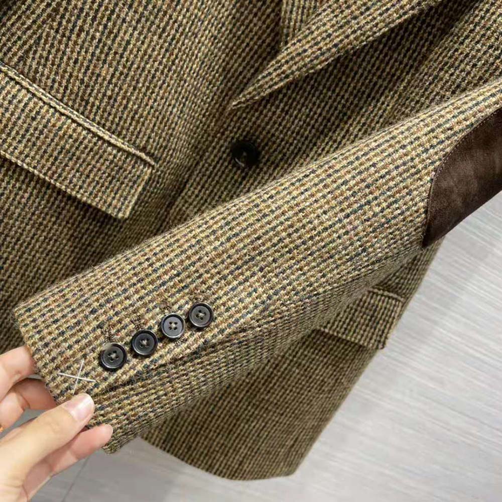 Celine Women Classic Jacket in Checked Tweed - image 8