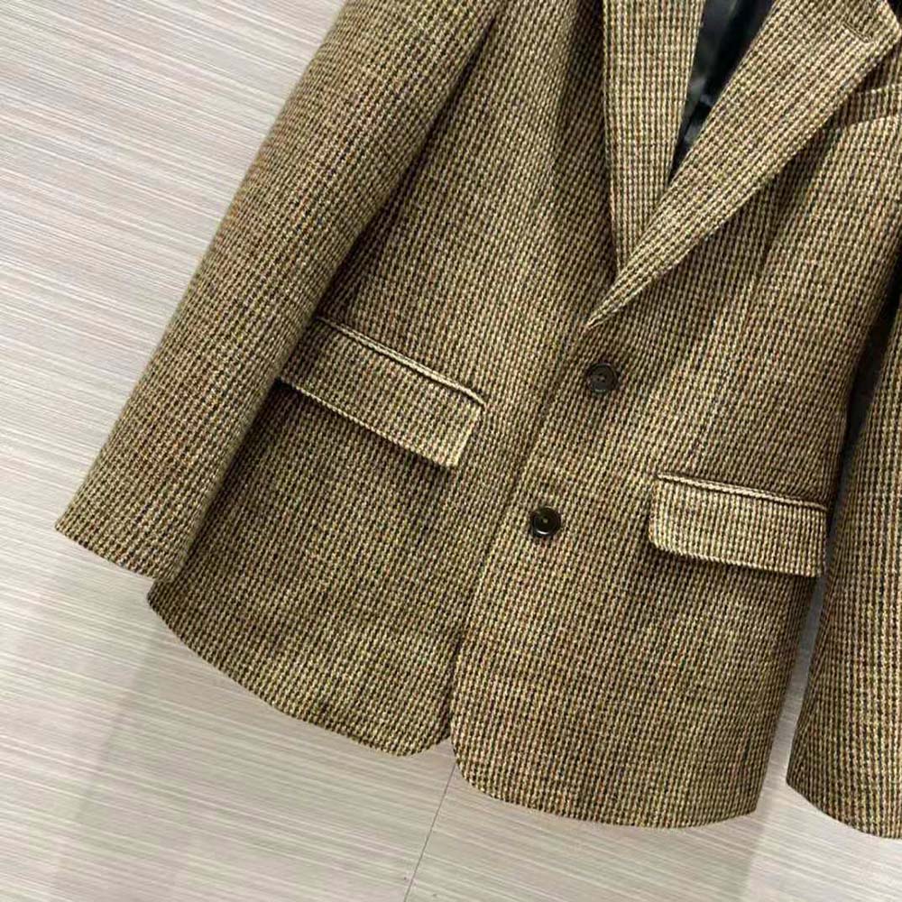 Celine Women Classic Jacket in Checked Tweed - image 7