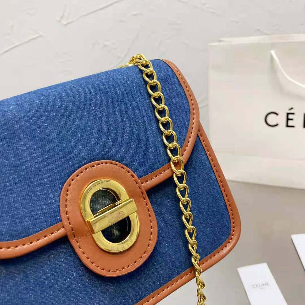 Celine Women Clutch Sulky in Denim and Calfskin - image 7