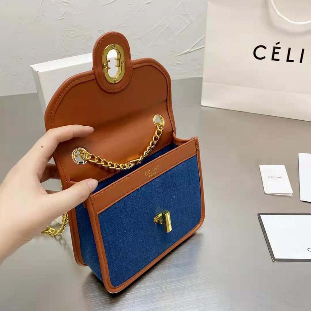 Celine Women Clutch Sulky in Denim and Calfskin - image 8