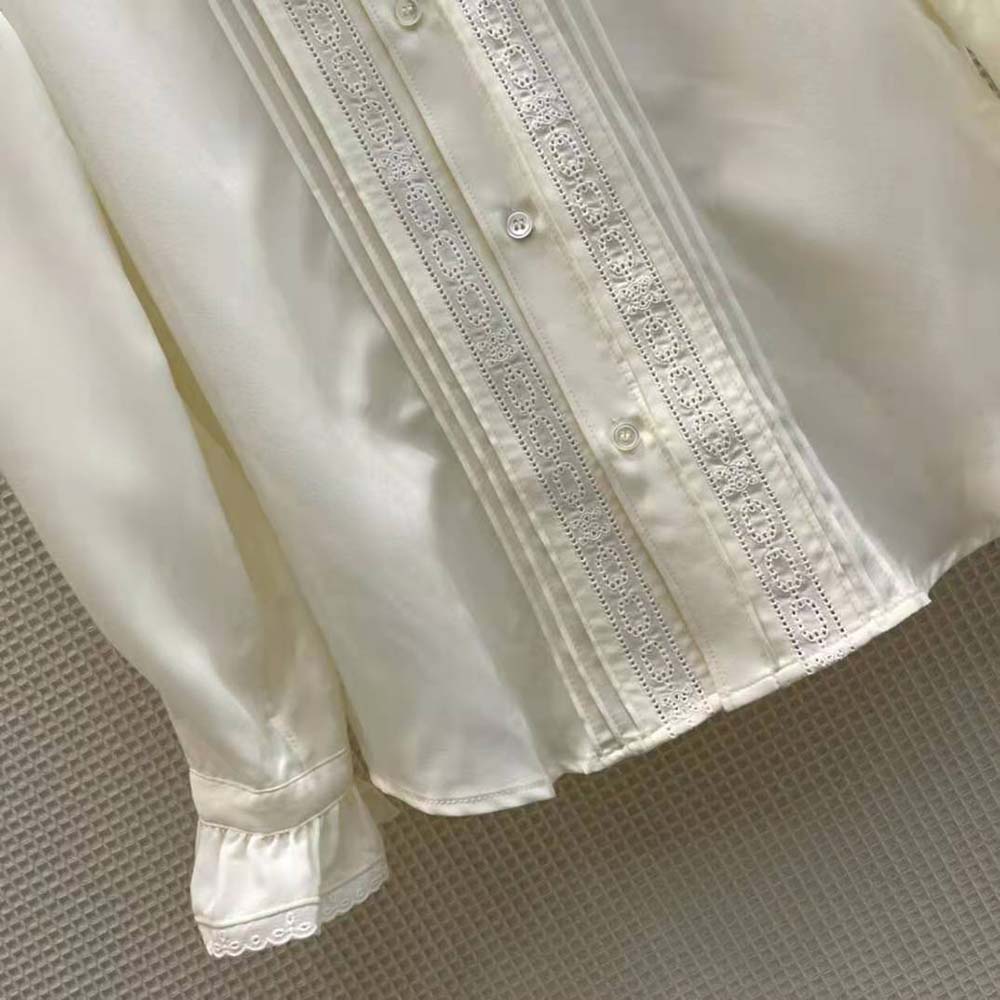 Celine Women Loose Shirt in Broderie Anglaise - image 8