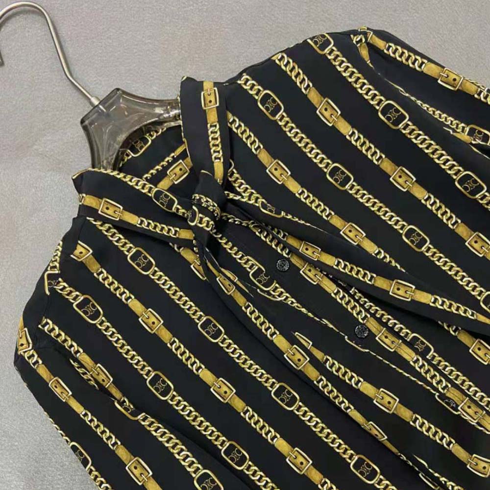 Celine Women Loose Shirt in Crepe DE Chine - image 4