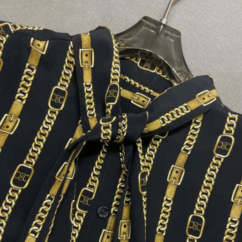 Celine Women Loose Shirt in Crepe DE Chine - image 5
