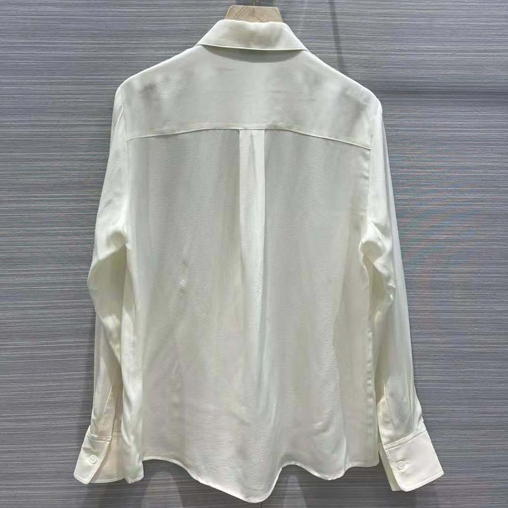 Side angle showing relaxed silhouette of Celine Women Loose Shirt