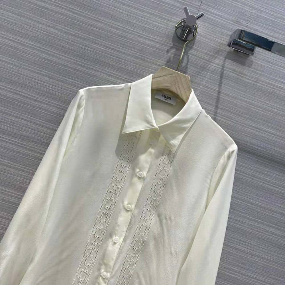 Celine Women Loose Shirt with Broderie Anglaise - image 4