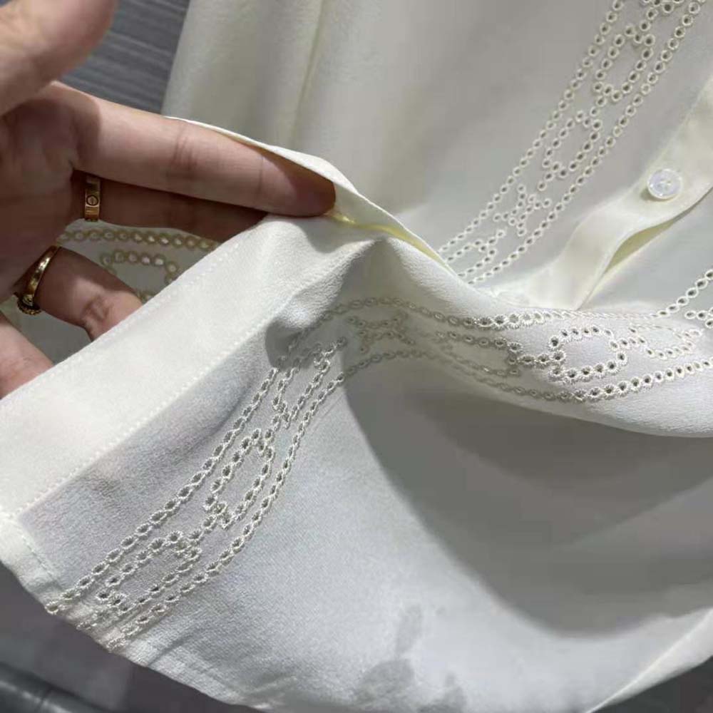 Celine Women Loose Shirt with Broderie Anglaise - image 8
