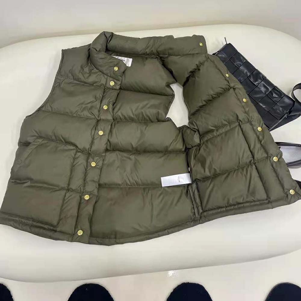 Celine Women Quilted Blouson Jacket in Lightweight Nylon - image 4