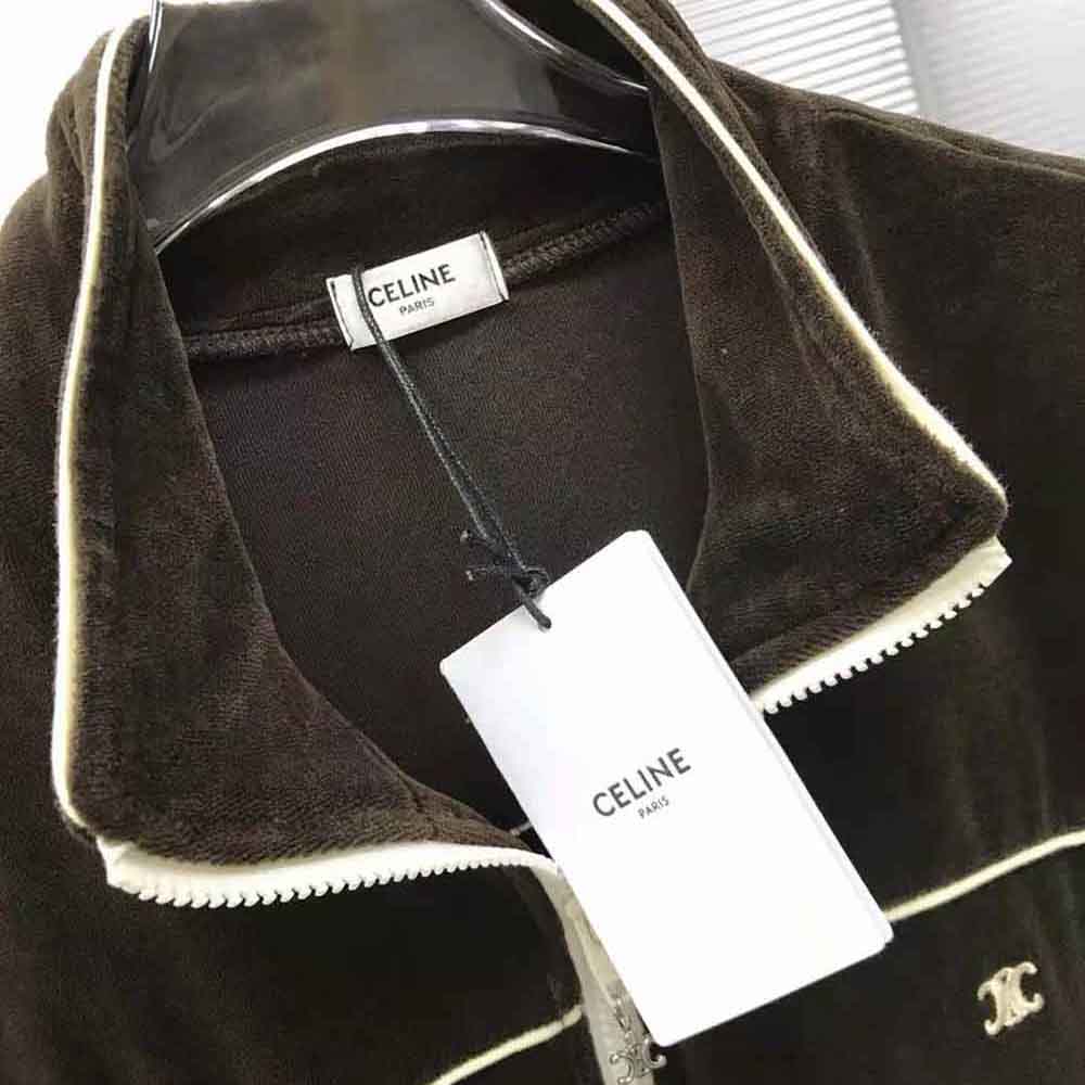 Celine Women Triomphe Jersey Sweatshirt in Velvet - image 8