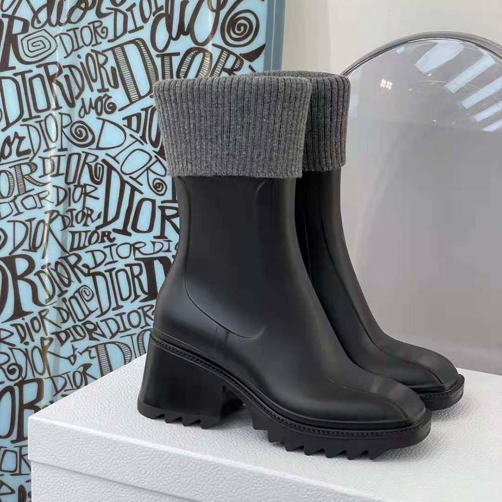 Top-down angle highlighting the boot opening and waterproof finish of Chloe Betty Rain Boot