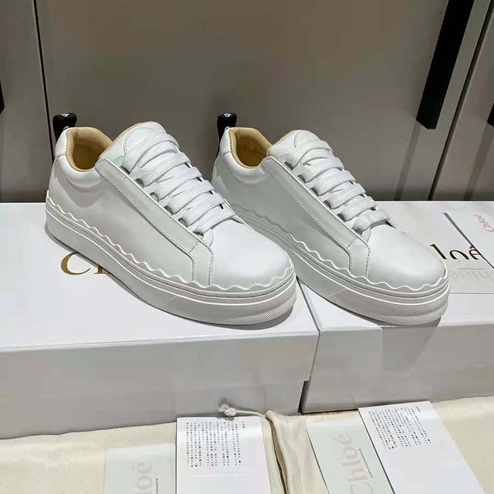 Top view showing lace-up closure of Chloe Women Lauren Sneaker