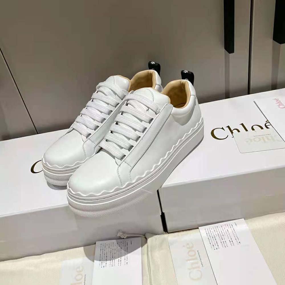 Chloe Women Lauren Sneaker in Smooth Calfskin-White - image 4