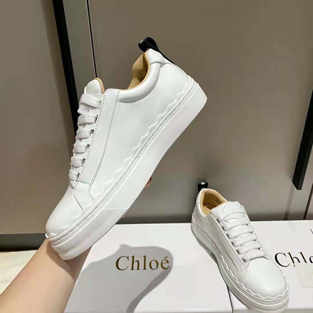 Chloe Women Lauren Sneaker in Smooth Calfskin-White - image 5