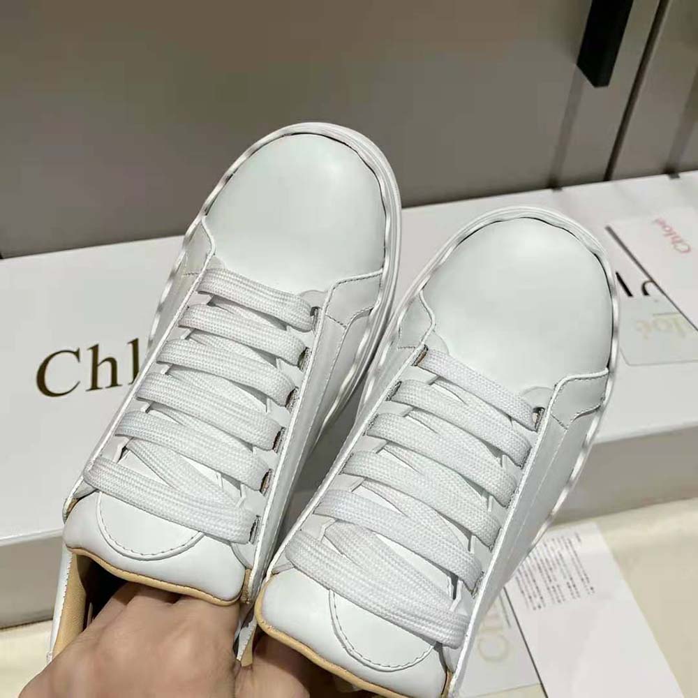 Chloe Women Lauren Sneaker in Smooth Calfskin-White - image 9
