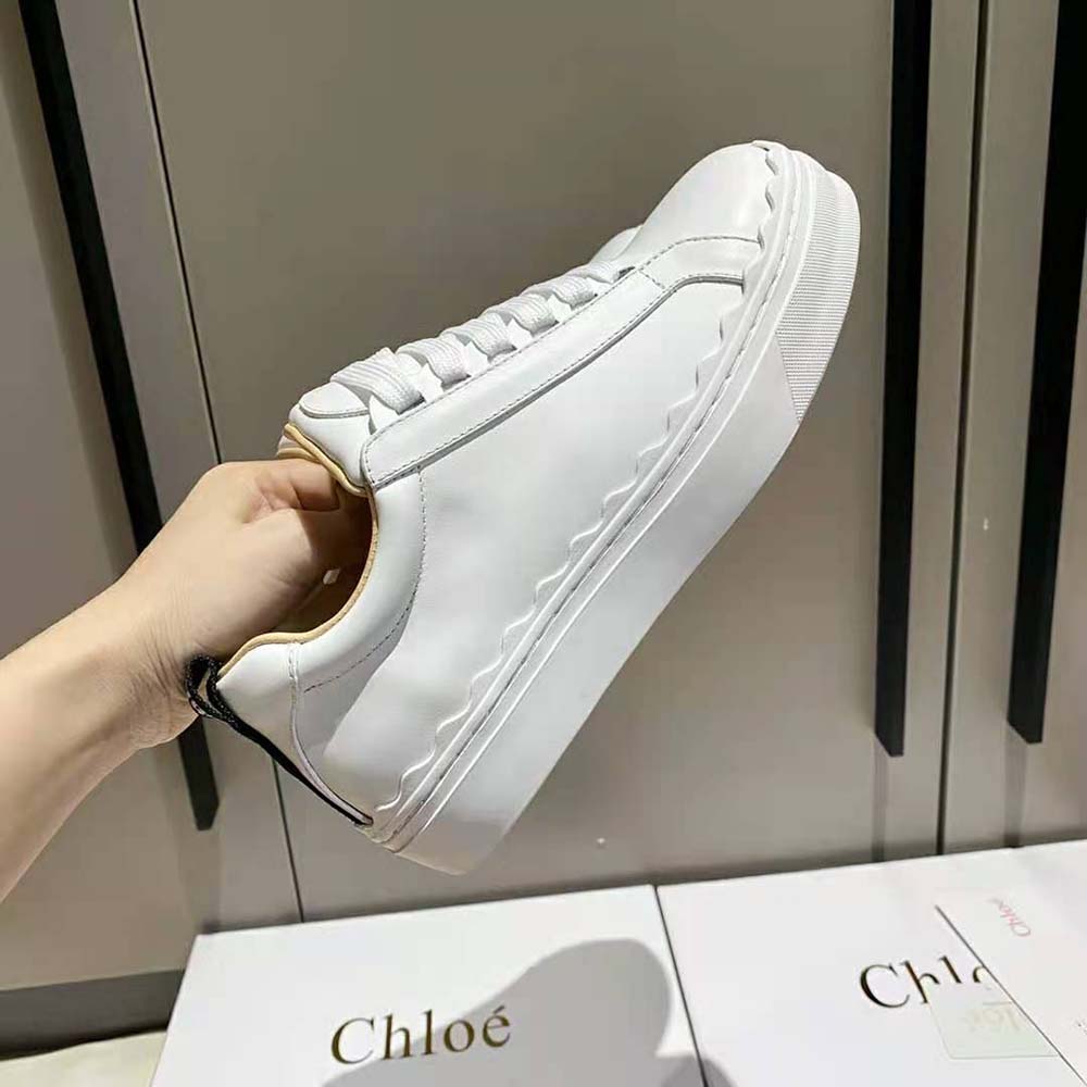 Chloe Women Lauren Sneaker in Smooth Calfskin-White - image 8