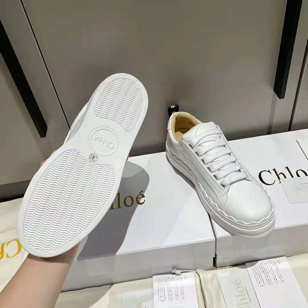Chloe Women Lauren Sneaker in Smooth Calfskin-White - image 7
