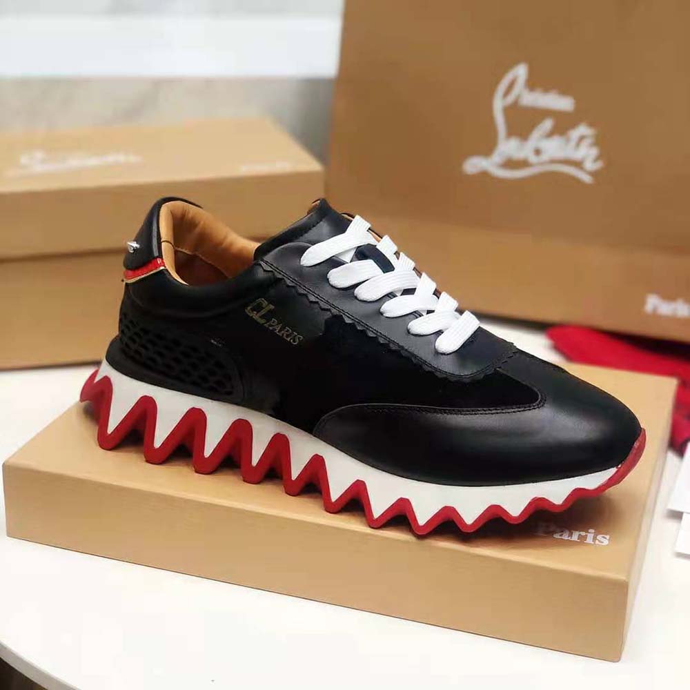 Close-up of shark-tooth sole on Christian Louboutin Women Loubishark Donna Flat