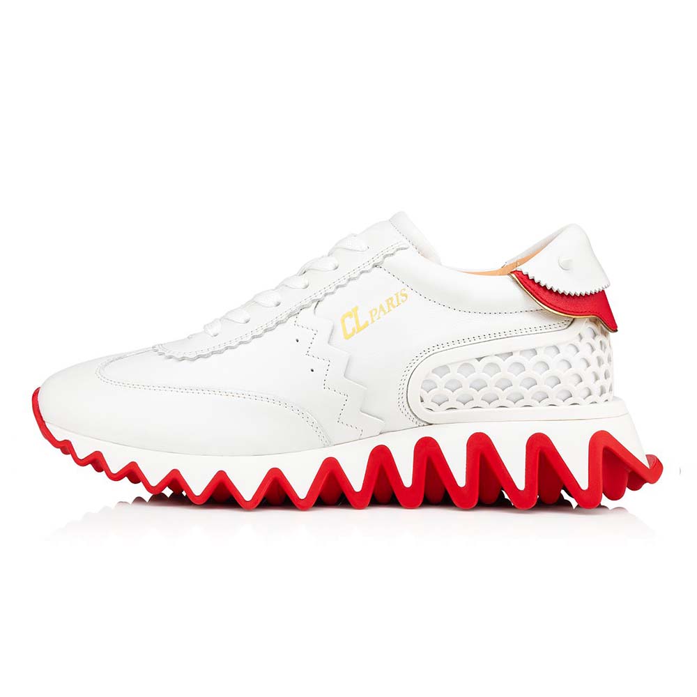 Side view of Christian Louboutin Women Loubishark Woman Flat-White sneaker