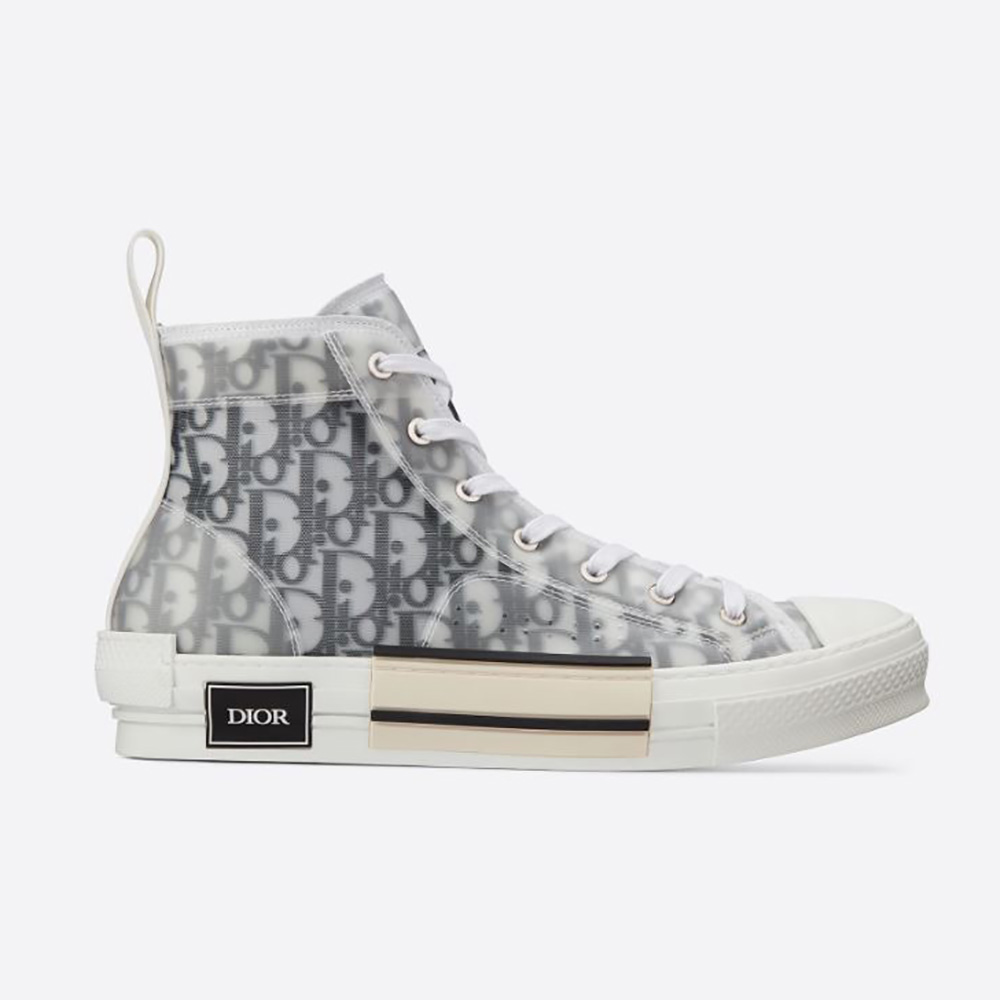 Dior Men B23 High-Top Sneaker White and Black Dior Oblique Canvas