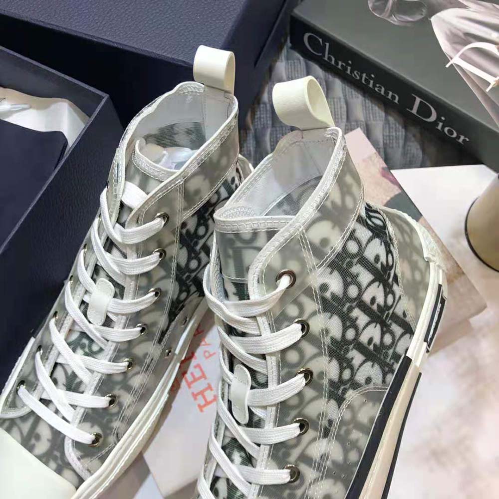 Dior Men B23 High-Top Sneaker White and Black Dior Oblique Canvas - image 6
