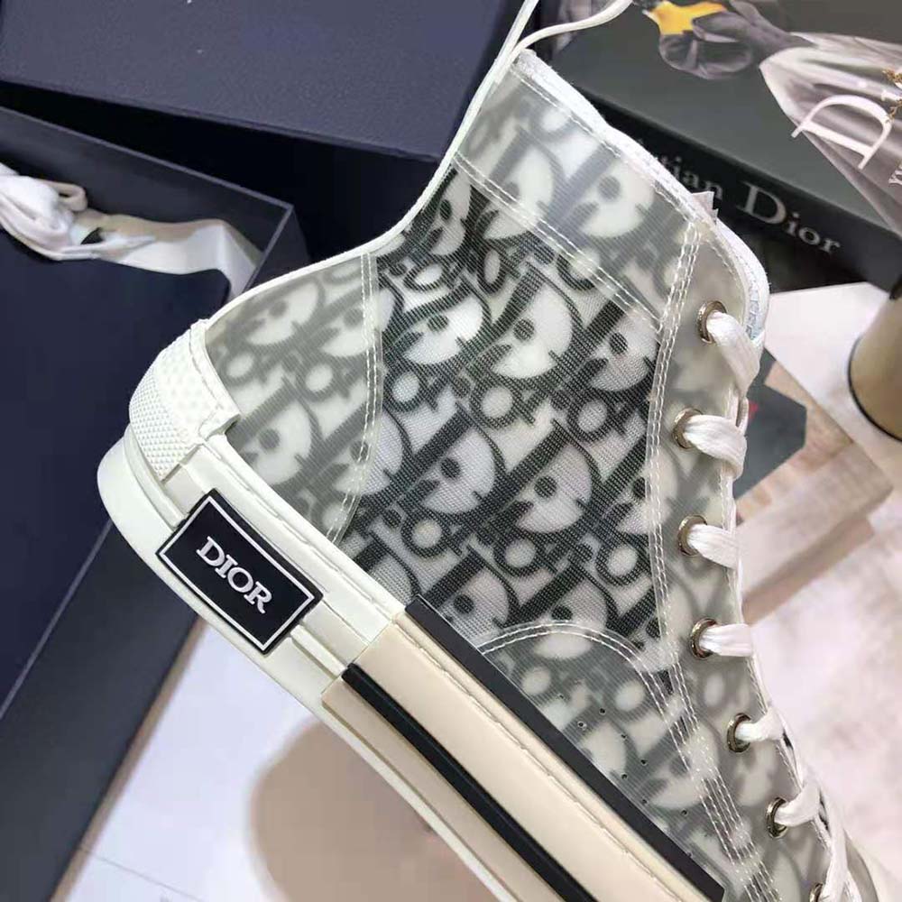 Dior Men B23 High-Top Sneaker White and Black Dior Oblique Canvas - image 9
