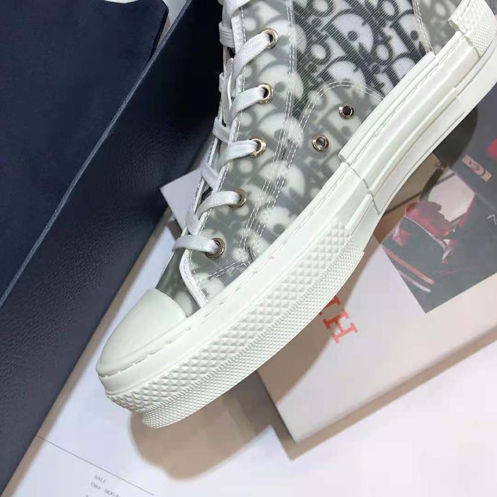 Dior Men B23 High-Top Sneaker White and Black Dior Oblique Canvas - image 8