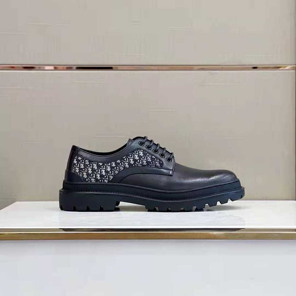Top-down close-up of laces on Dior Men Explorer Derby Shoe