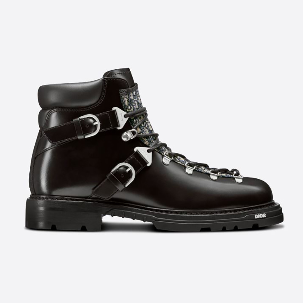 Front angle view of Dior Men Explorer II Laced and Buckled Ankle Boot