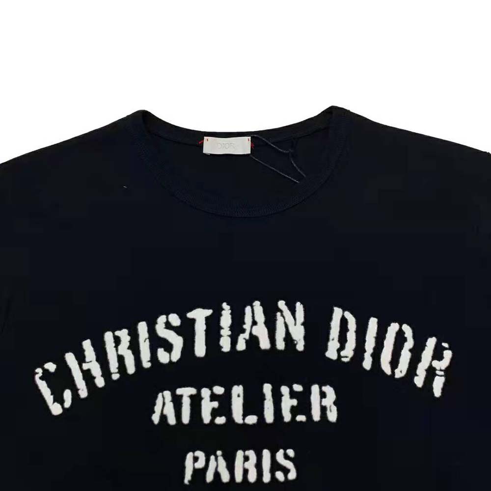 Dior Women Oversized Christian Dior Atelier T-shirt Black Cotton Jersey - image 8