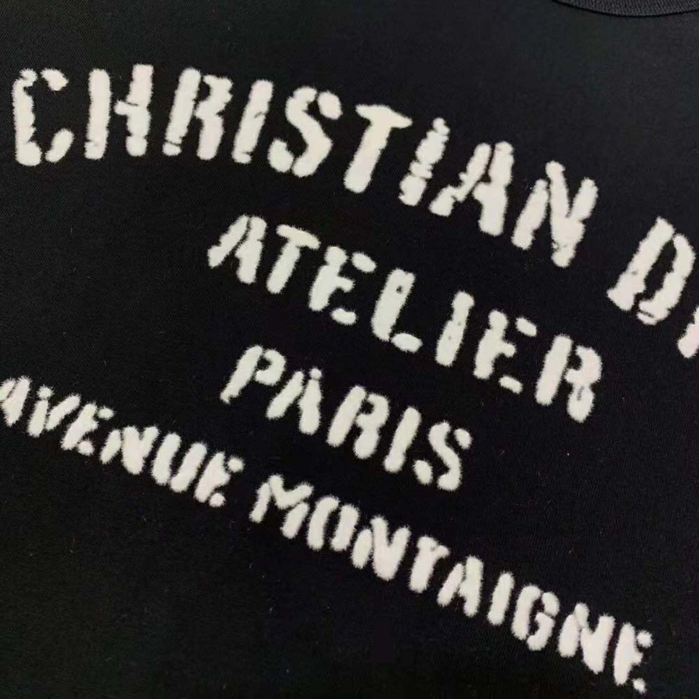 Dior Women Oversized Christian Dior Atelier T-shirt Black Cotton Jersey - image 7