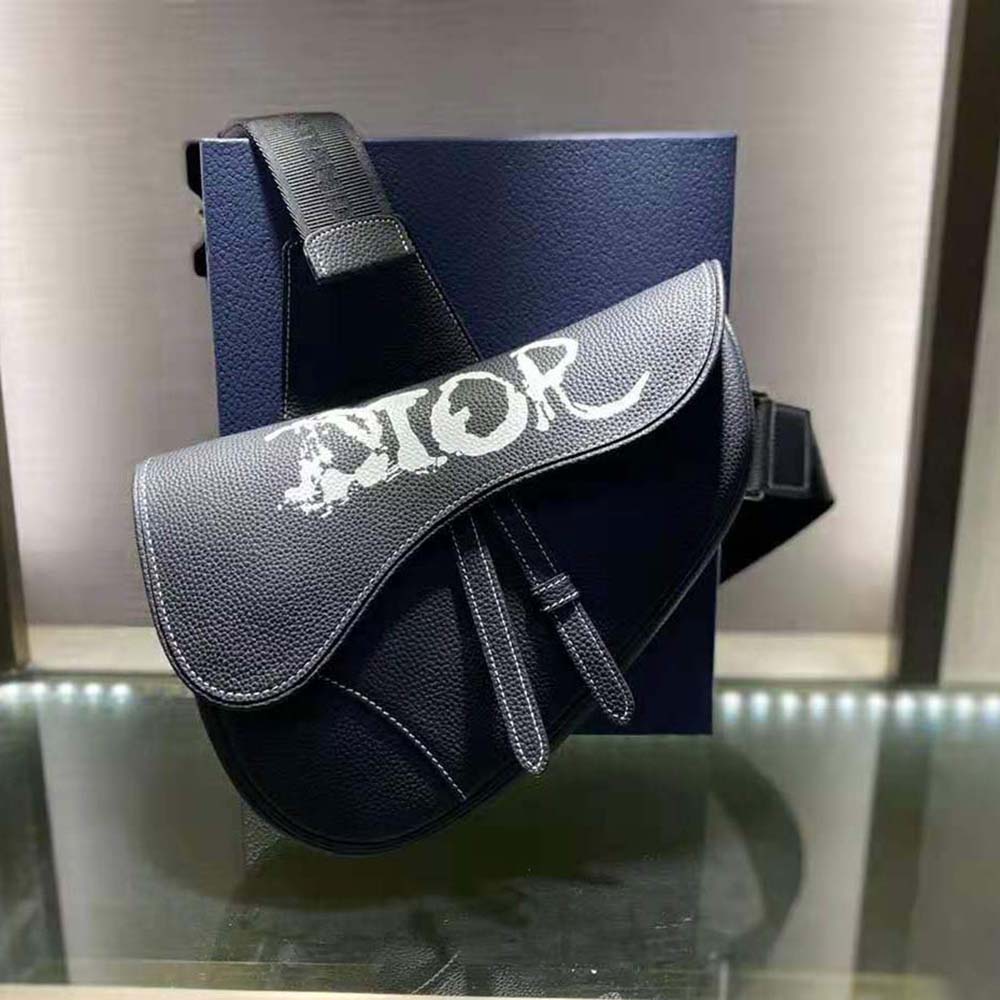 Dior Men Peter Doig Saddle Bag Black Grained Calfskin - image 8
