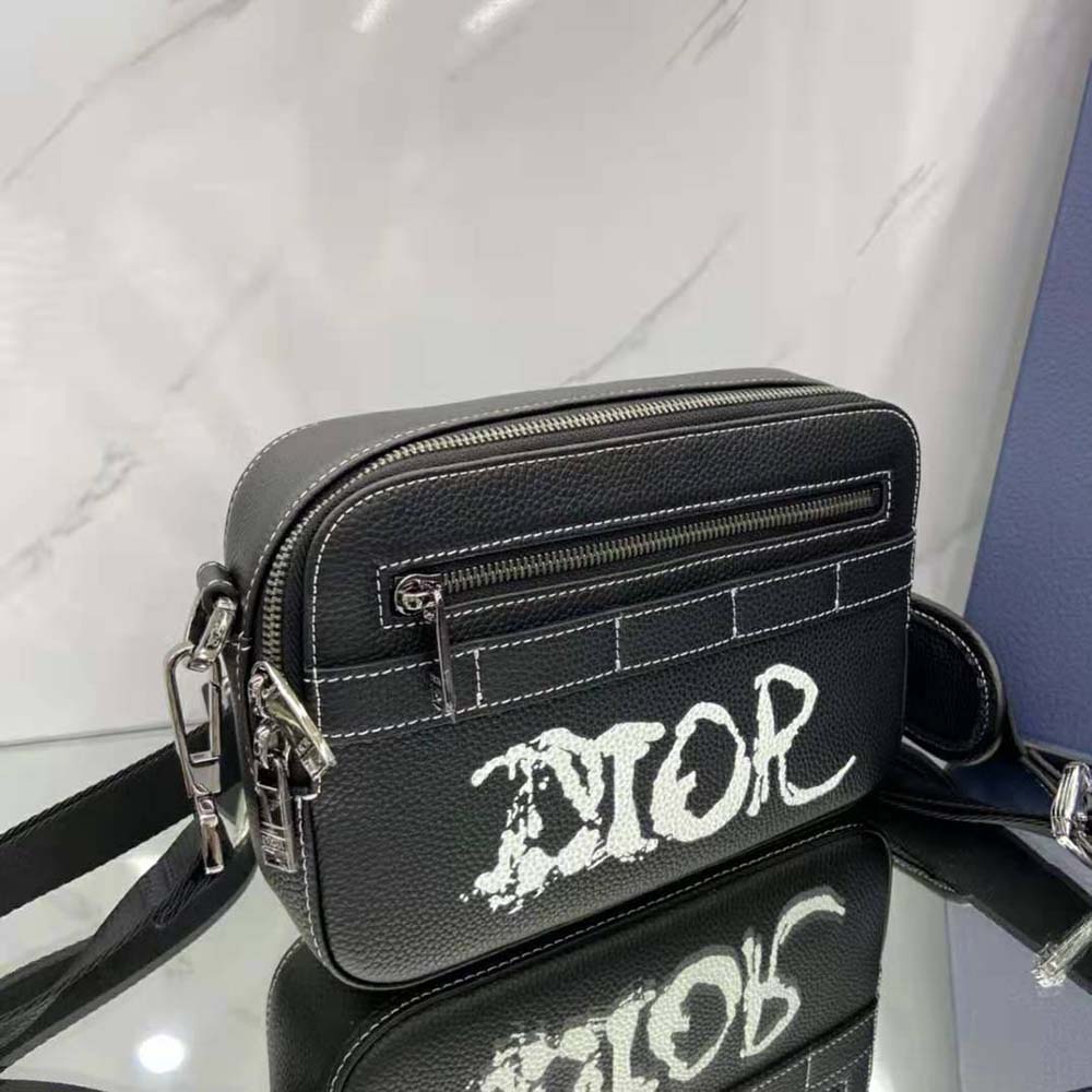 Dior Men Peter Doig Safari Messenger Bag Black Grained Calfskin - image 4