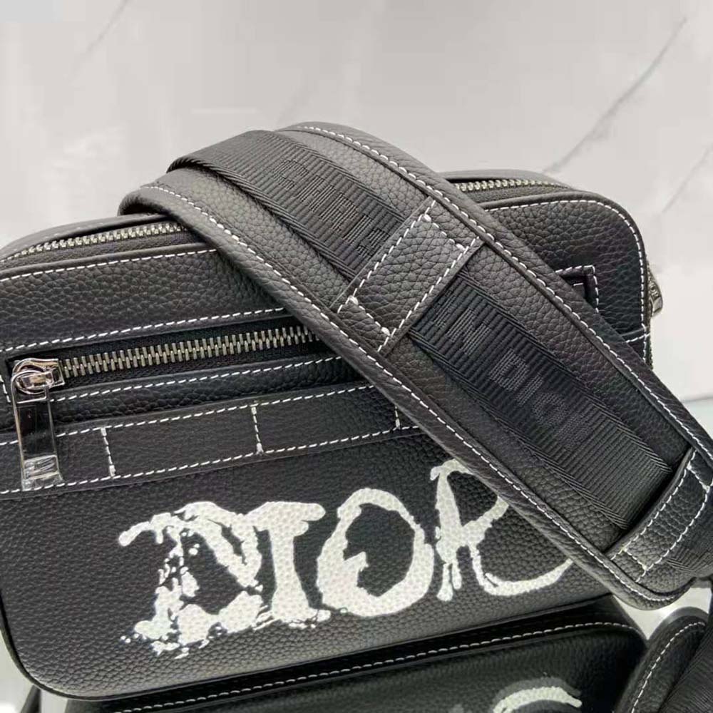 Dior Men Peter Doig Safari Messenger Bag Black Grained Calfskin - image 7