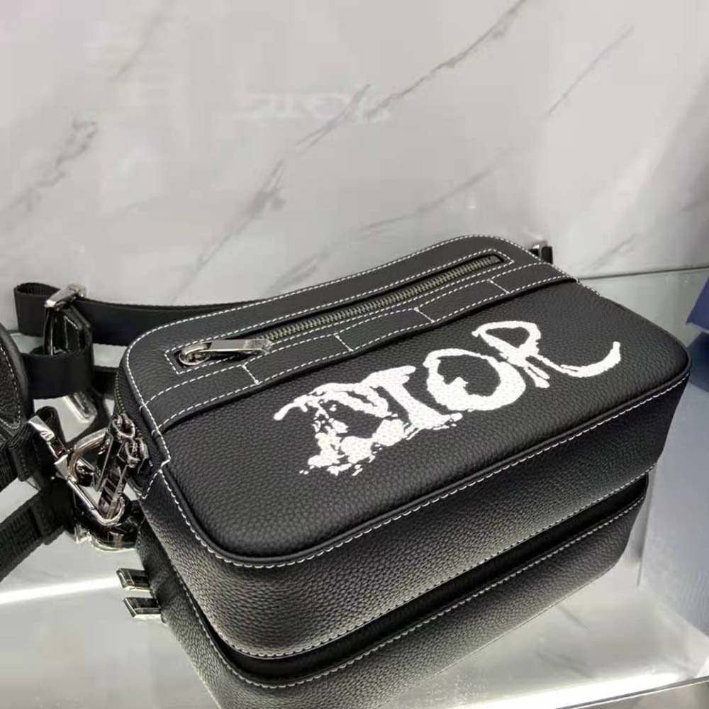 Dior Men Peter Doig Safari Messenger Bag Black Grained Calfskin - image 6