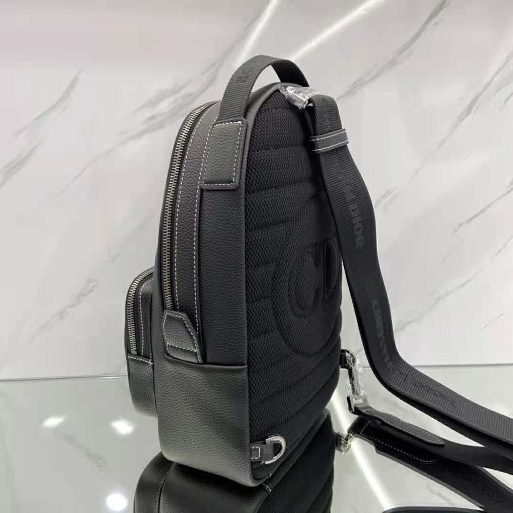 Dior Men Peter Doig Sling Bag Black Grained Calfskin - image 6