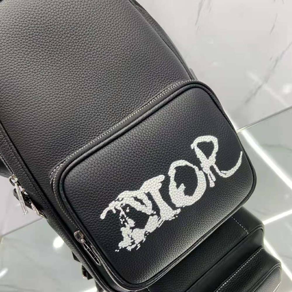 Dior Men Peter Doig Sling Bag Black Grained Calfskin - image 7