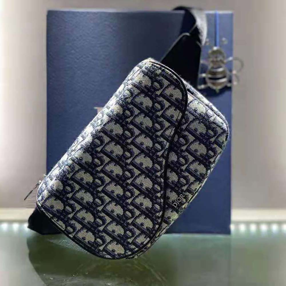 Dior Men Saddle Belt Bag Beige and Black Dior Oblique Jacquard - image 8