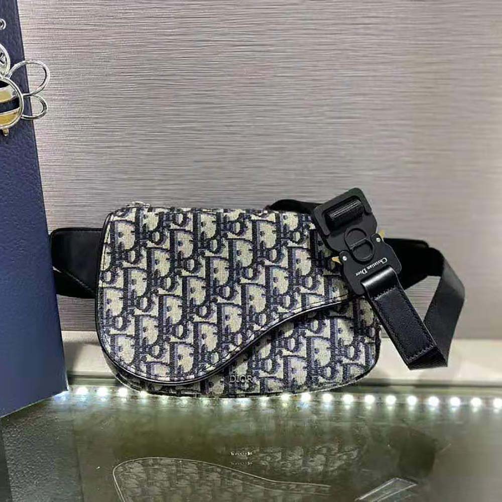 Dior Men Saddle Belt Bag Beige and Black Dior Oblique Jacquard - image 7