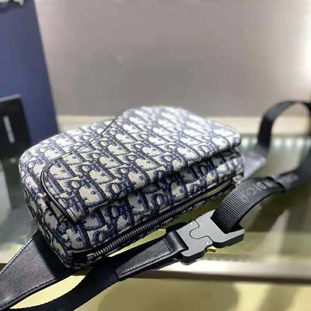 Dior Men Saddle Belt Bag Beige and Black Dior Oblique Jacquard - image 11