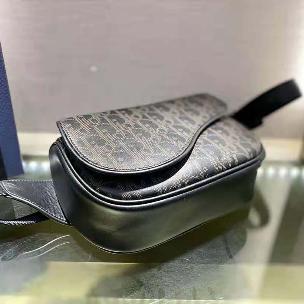 Dior Men World Tour Saddle Belt Bag Dior Oblique Galaxy Leather-Black - image 5